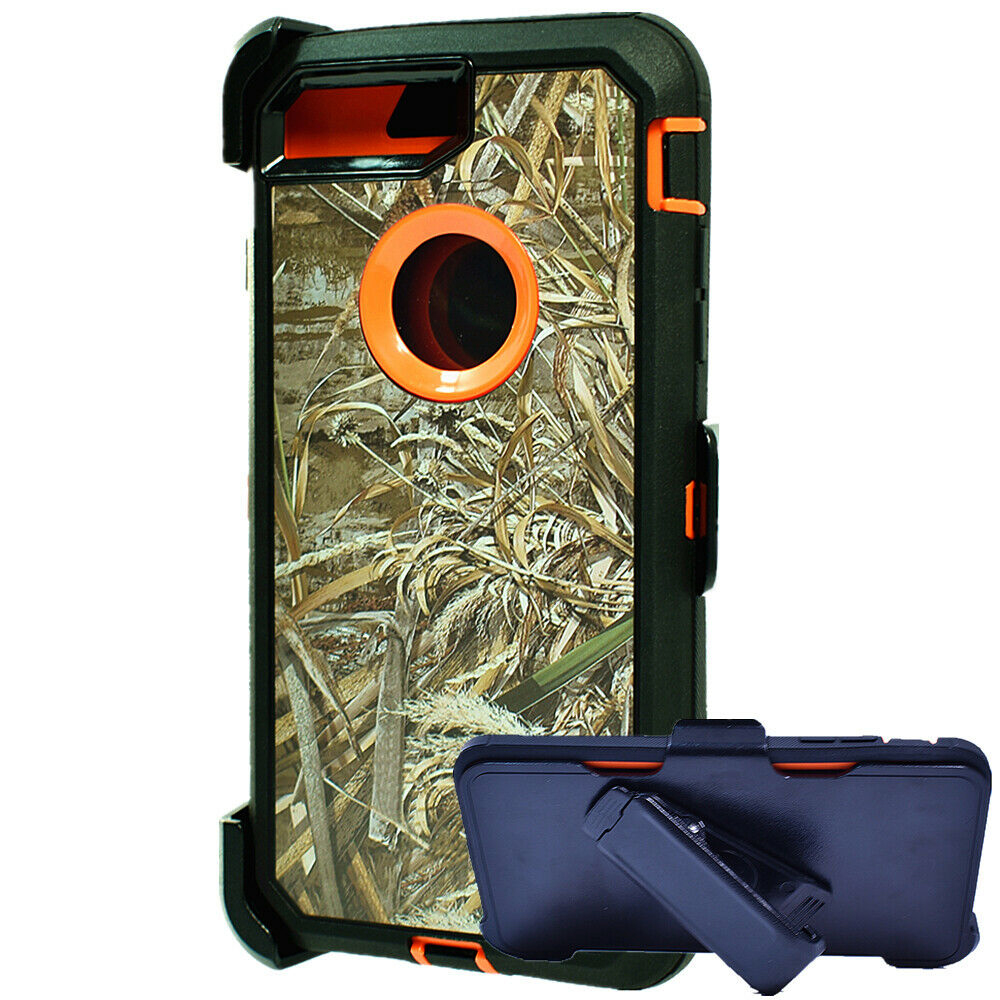 Premium Camo Heavy Duty Case with Clip for iPHONE 8 / 7 / 6S / 6 (Grass Orange)